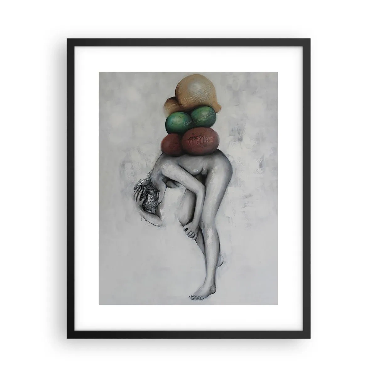 Affiche dans un cadre noir - Poster - Le fardeau de la vie - 40x50 cm