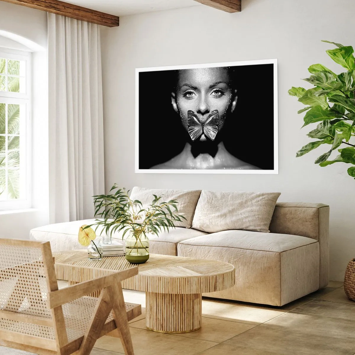 Affiche - Poster - Baiser papillon - 70x50 cm