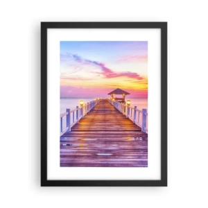 Affiche dans un cadre noir - Poster - Le silence lilas-doré du soir - 30x40 cm