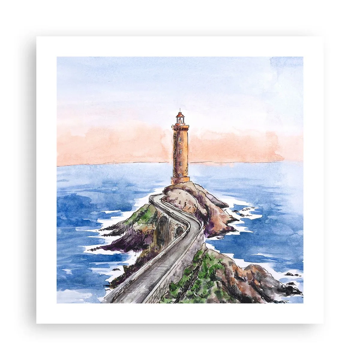 Affiche - Poster - Face à la mer - 50x50 cm