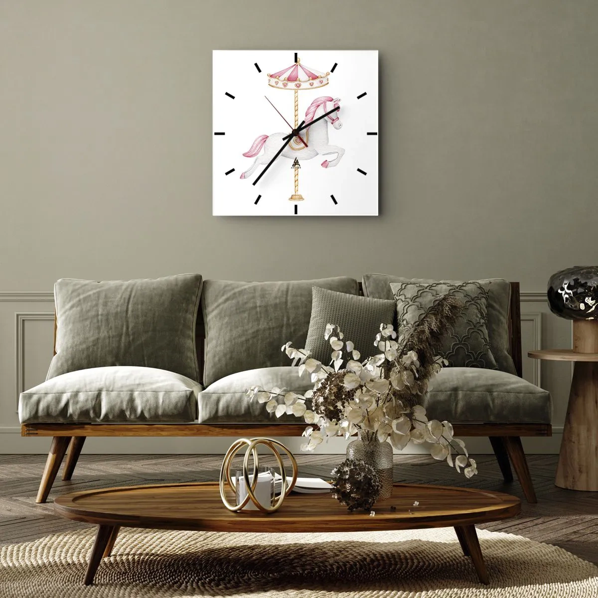Horloge murale - Pendule murale - Les sabots en avant - 40x40 cm