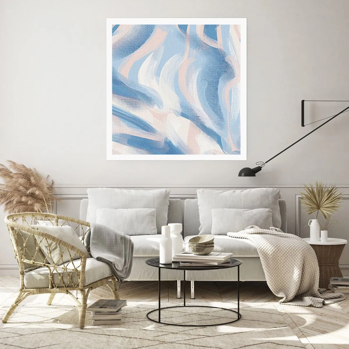 Affiche - Poster - Vagues bleues - 60x60 cm