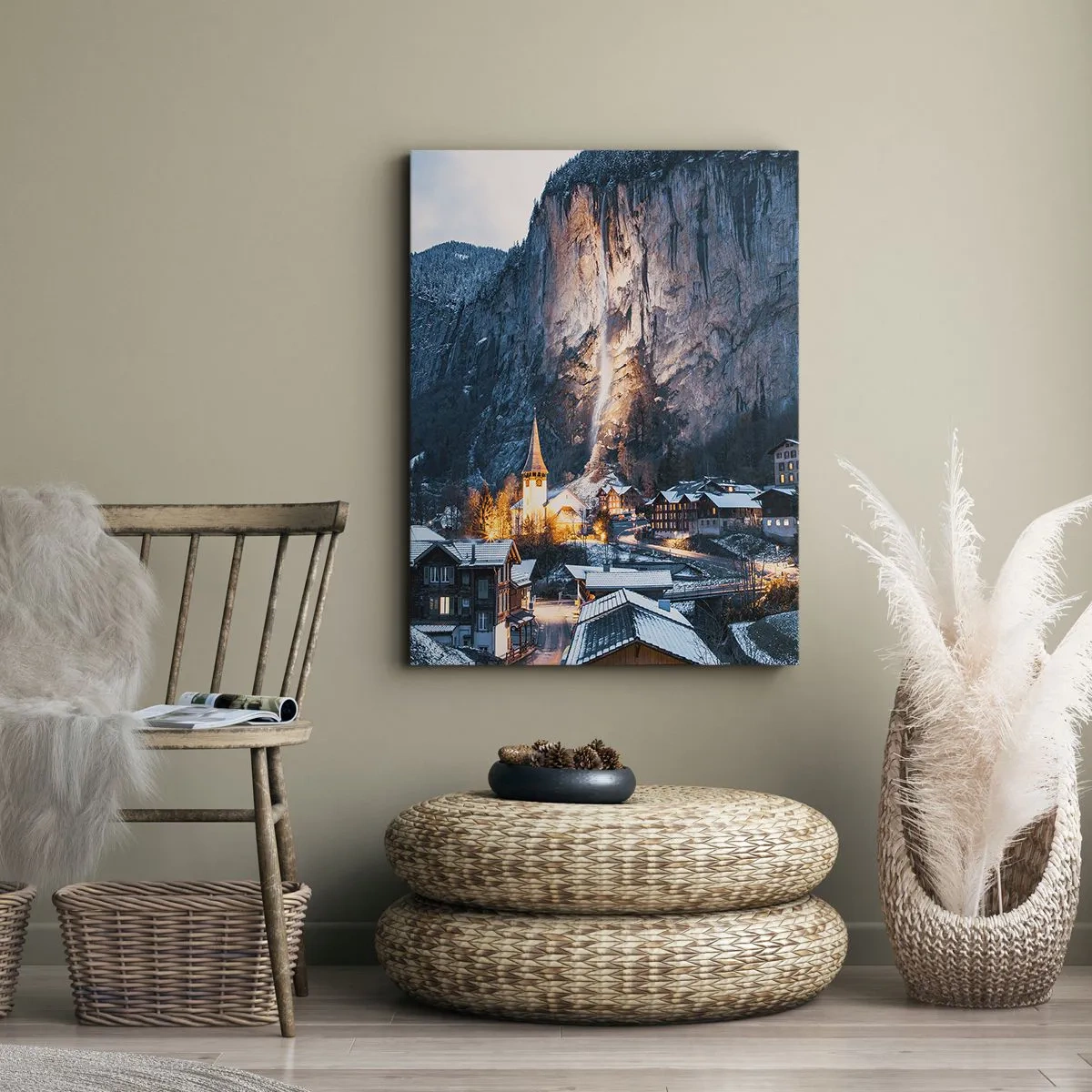 Impression sur toile - Image sur toile - Esprit brillant de l'hiver - 65x120 cm