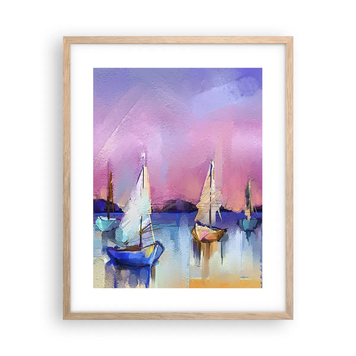 Affiche dans un chêne clair - Poster - Direction: les eaux larges - 40x50 cm