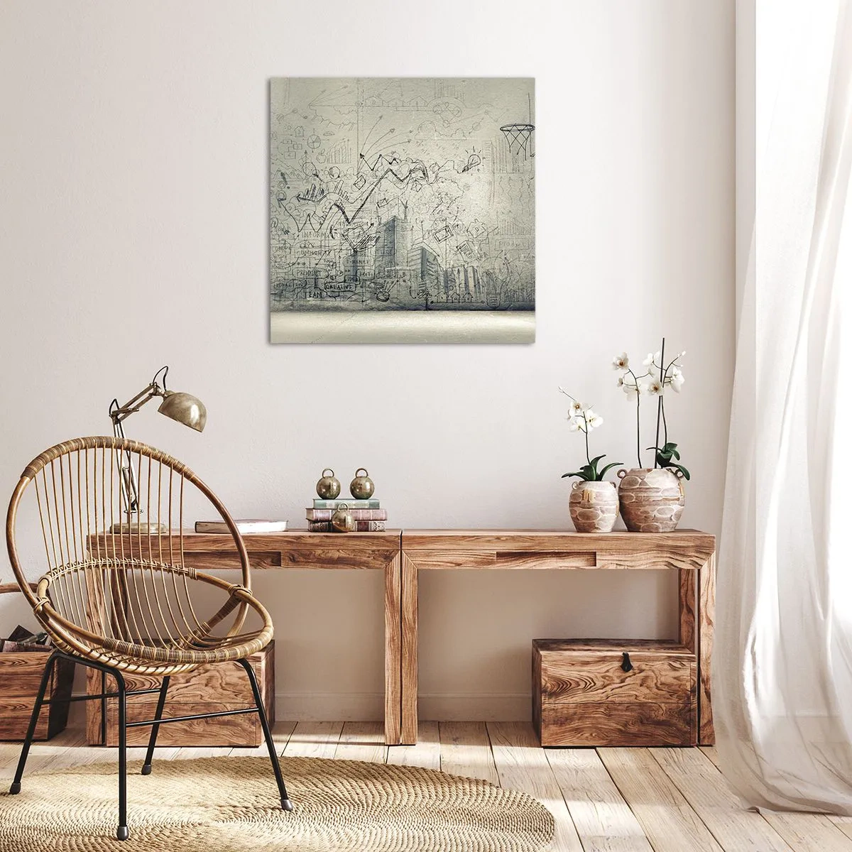 Impression sur toile - Image sur toile - Ma vie fantastique en ville - 60x60 cm