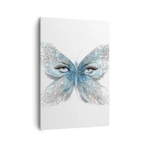 Impression sur toile - Image sur toile - Aquarelle artistique d'un papillon aux yeux bleus - 70x100cm - Mésange bleue Eros - Décoration murale moderne pour le salon et la chambre ARTTOR