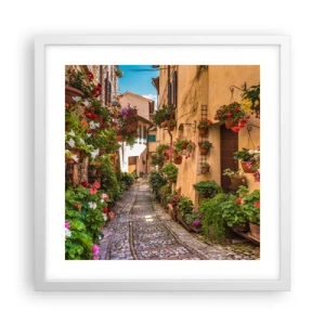 Affiche dans un cadre blanc - Poster - Ruelle italienne - 40x40 cm