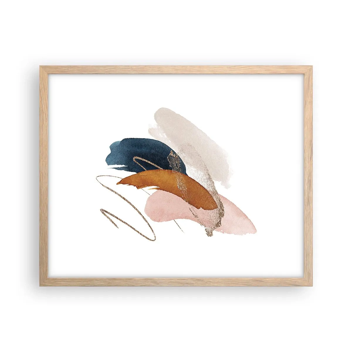 Affiche dans un chêne clair - Poster - Composition ailée - 50x40 cm