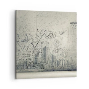 Impression sur toile - Image sur toile - Ma vie fantastique en ville - 50x50 cm