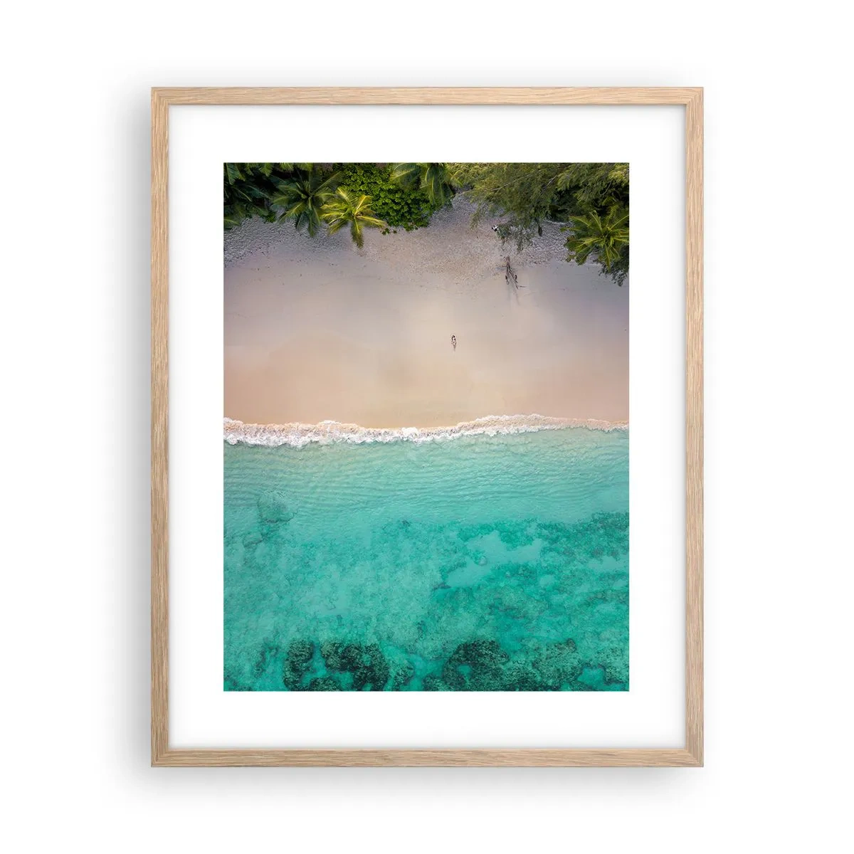 Affiche dans un chêne clair - Poster - Plage paradisiaque - 40x50 cm