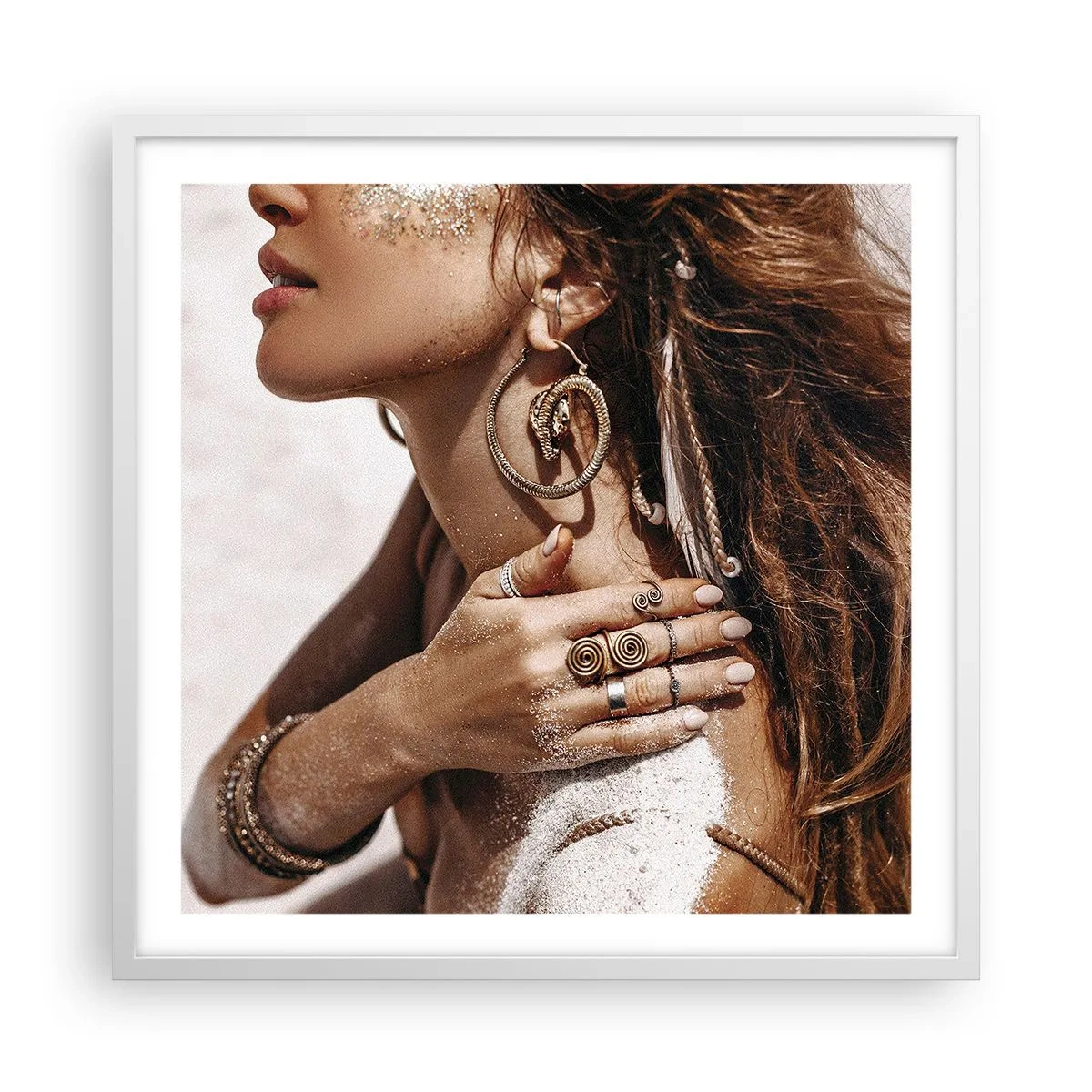 Affiche dans un cadre blanc - Poster - Reine des plages sauvages - 60x60 cm