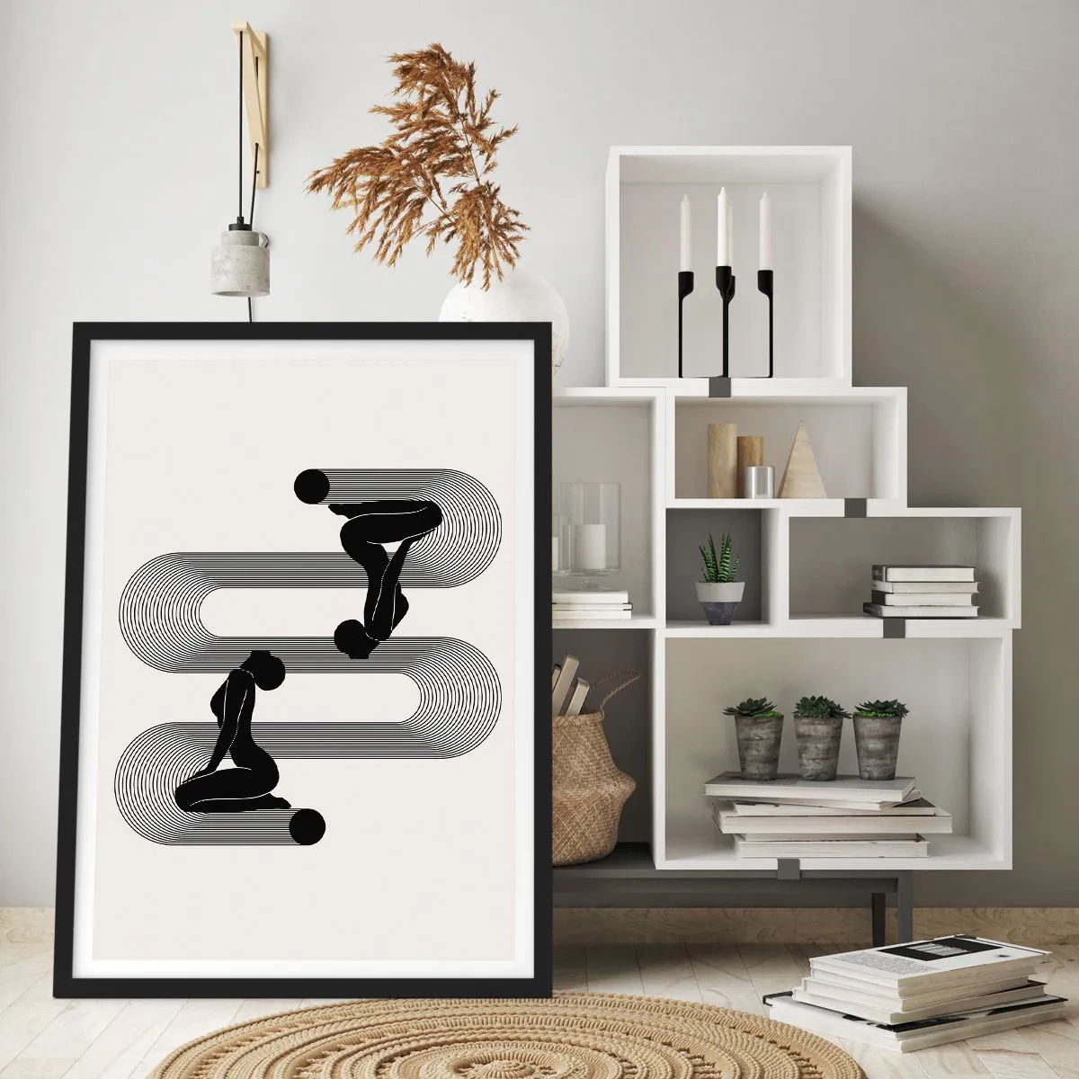 Affiche dans un cadre noir - Poster - Symétrie sensuelle - 70x100 cm