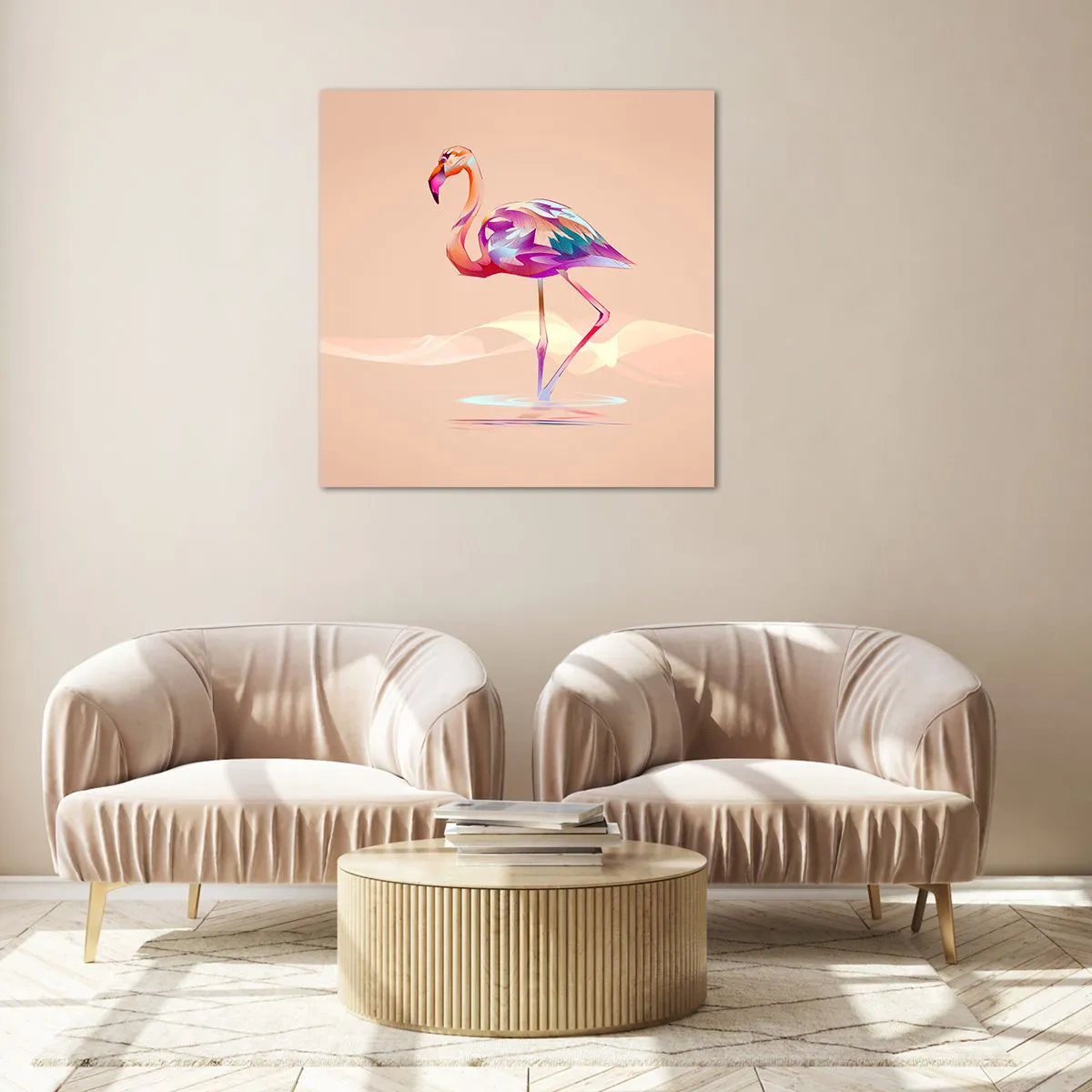 Impression sur verre - Image sur verre - L'oiseau des bonnes émotions - 30x30 cm