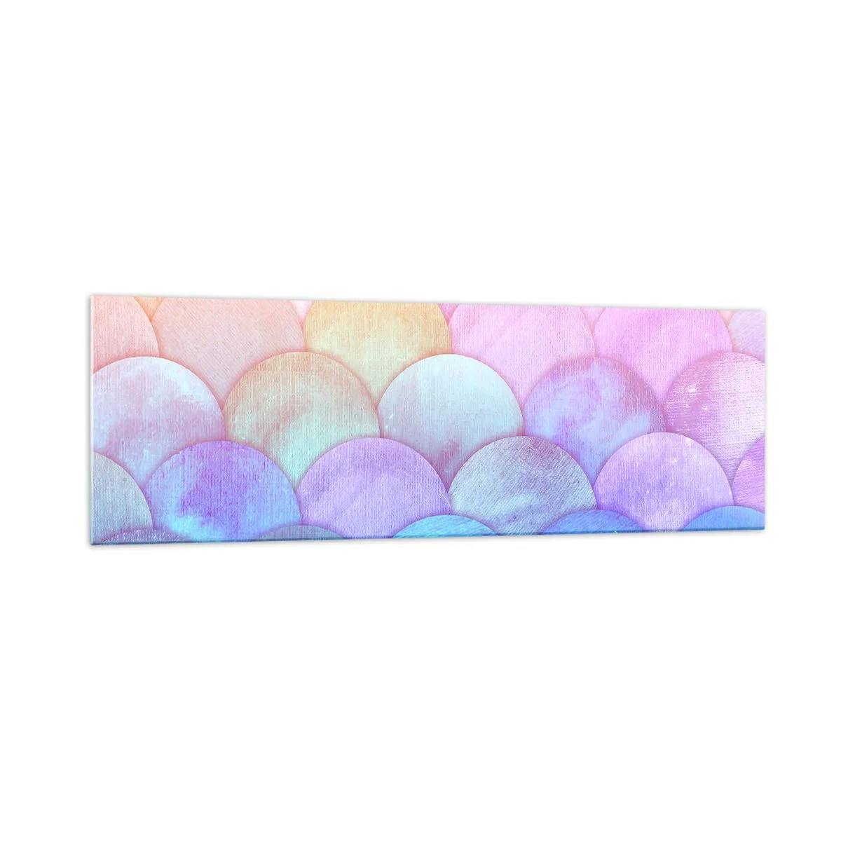 Impression sur verre - Image sur verre - Échelles abstraites aux tons pastel - 160x50cm - Écailles de perles - Décoration murale moderne pour le salon et la chambre ARTTOR