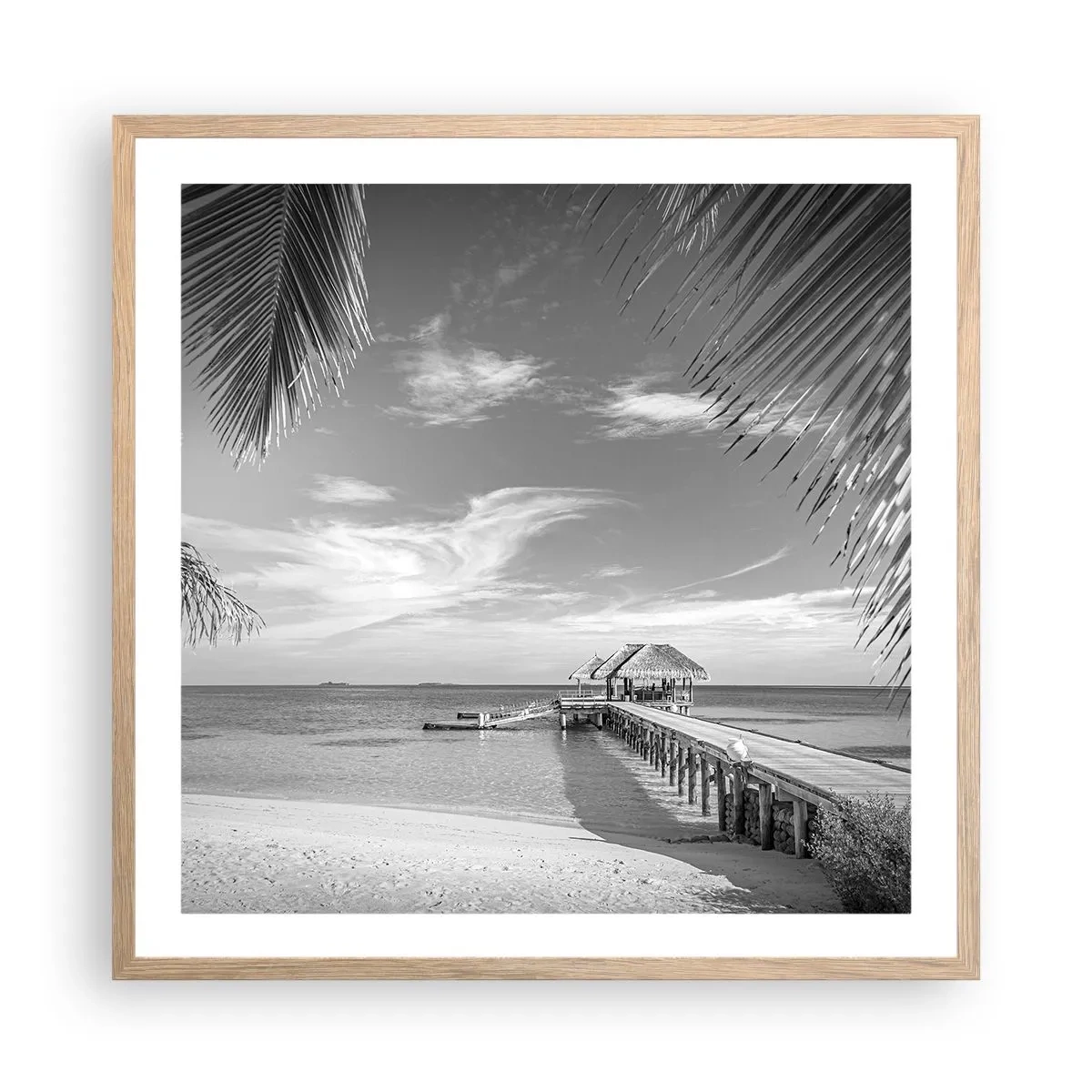 Affiche dans un chêne clair - Poster - Souvenirs ou rêve? - 60x60 cm