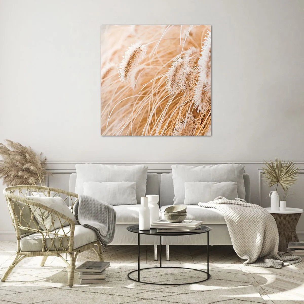 Impression sur verre - Image sur verre - Le bruissement doré de l'herbe - 70x70 cm