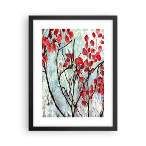 Affiche dans un cadre noir - Poster - Arbre en écarlate - 30x40 cm