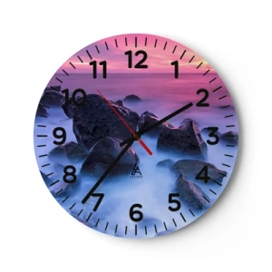 Horloge murale - Pendule murale - Naissance dans la lumière et le brouillard - 30x30 cm