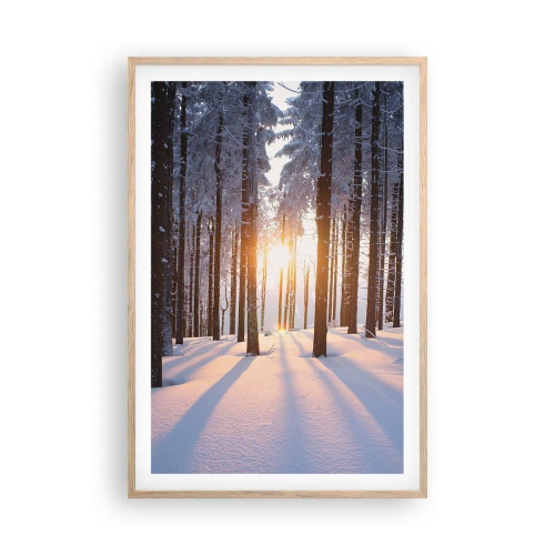 Affiche dans un chêne clair - Poster - Clairement en noir et blanc - 61x91 cm