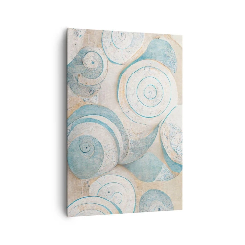 Impression sur toile - Image sur toile - Coquillages abstraits aux tons pastel - 70x100cm - Que cache la coque ? - Décoration murale moderne pour le salon et la chambre ARTTOR