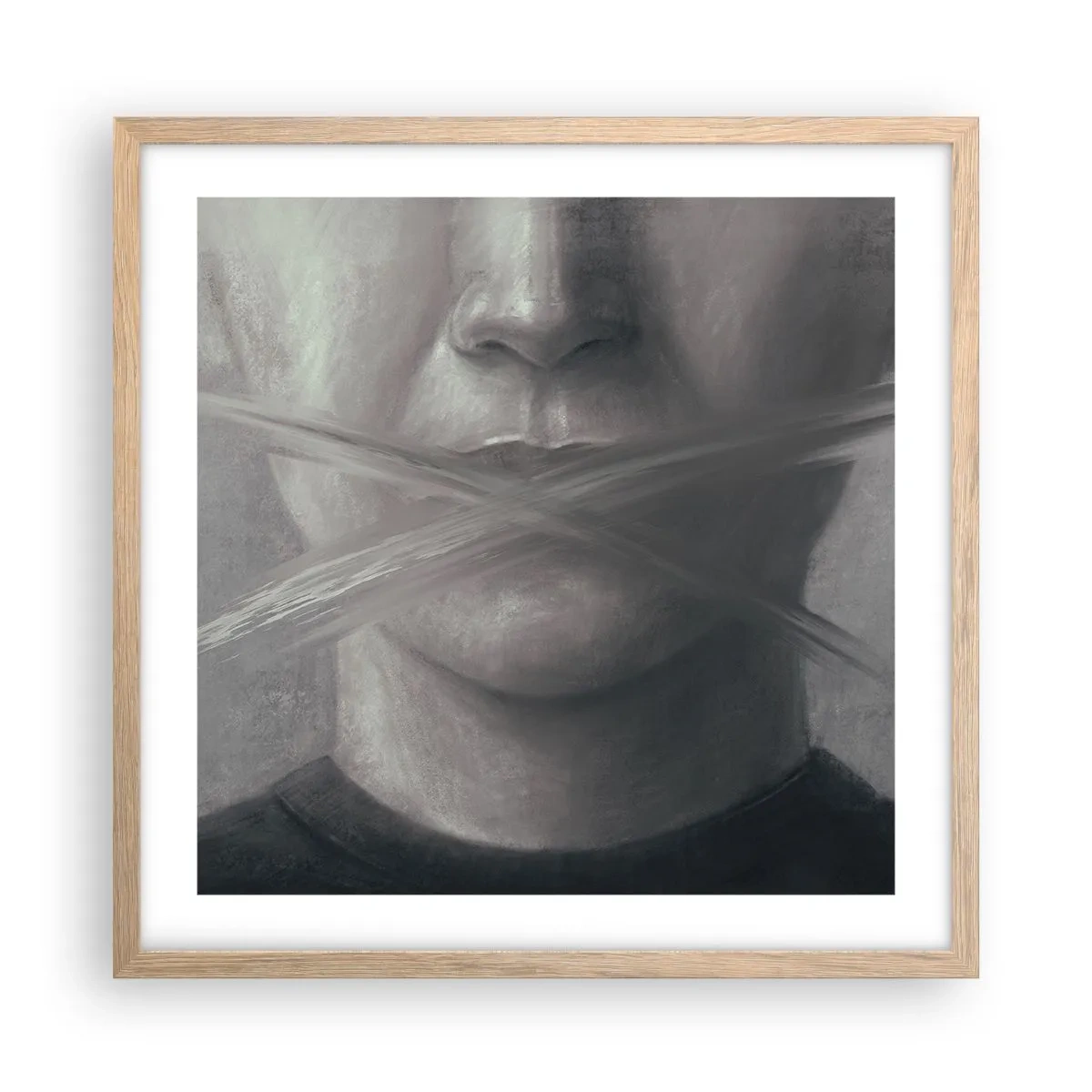 Affiche dans un chêne clair - Poster - Sans mot - 50x50 cm