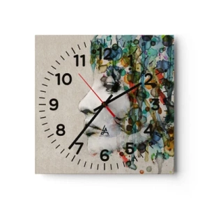 Horloge murale - Pendule murale - Elle est sortie de la grisaille - 40x40 cm