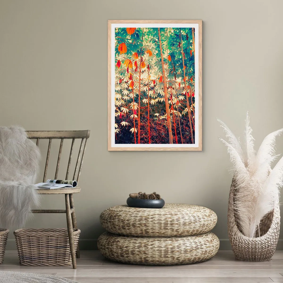 Affiche dans un chêne clair - Poster - La vie secrète des feuilles - 61x91 cm