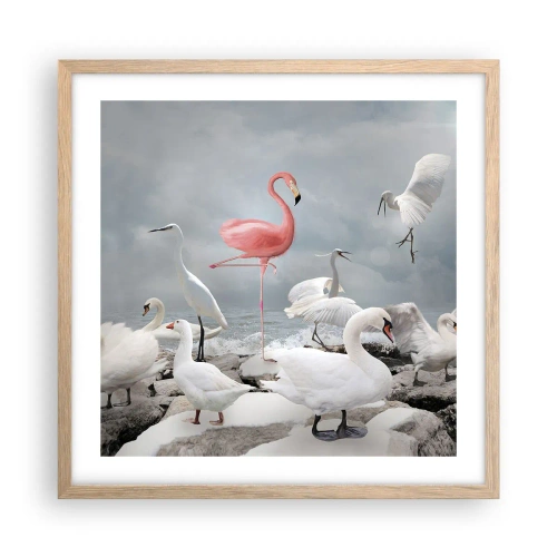 Affiche dans un chêne clair - Poster - Comment suis-je arrivé là? - 50x50 cm