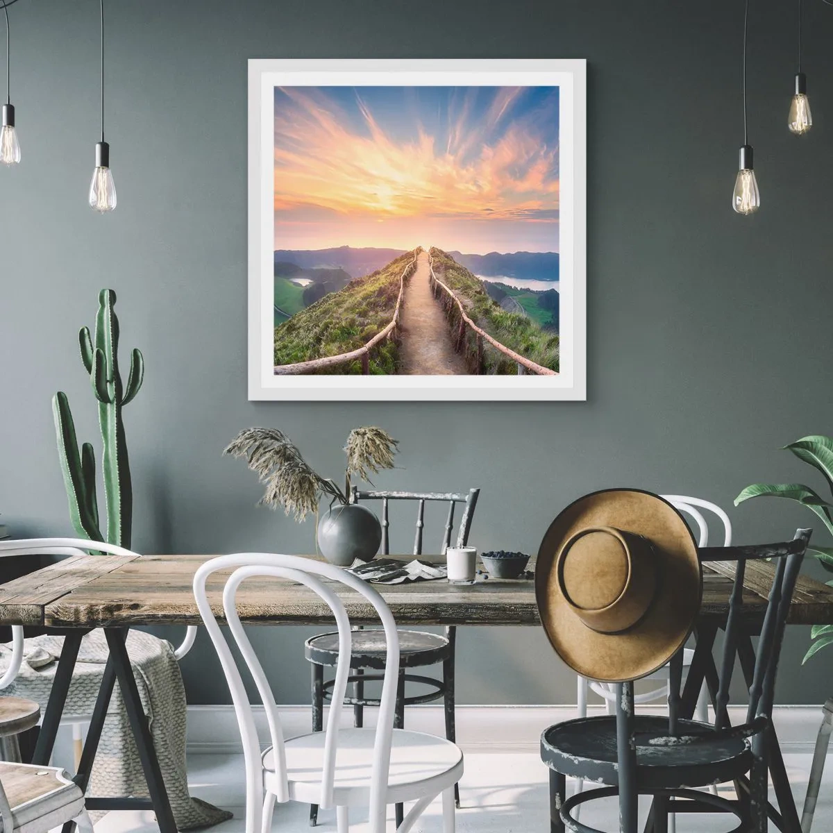 Affiche dans un cadre blanc - Poster - Proche du ciel - 60x60 cm