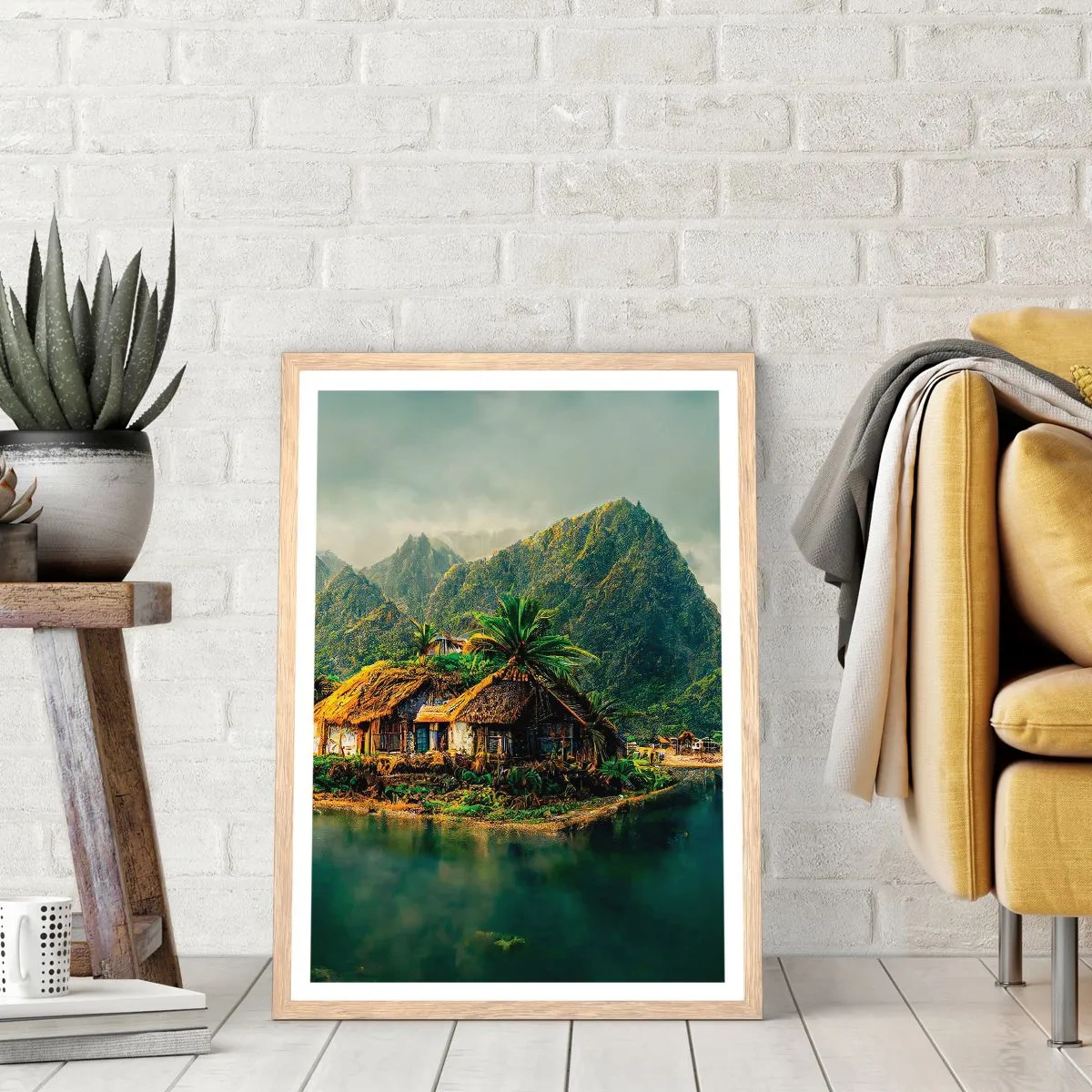 Affiche dans un chêne clair - Poster - Paradis tropical - 30x40 cm