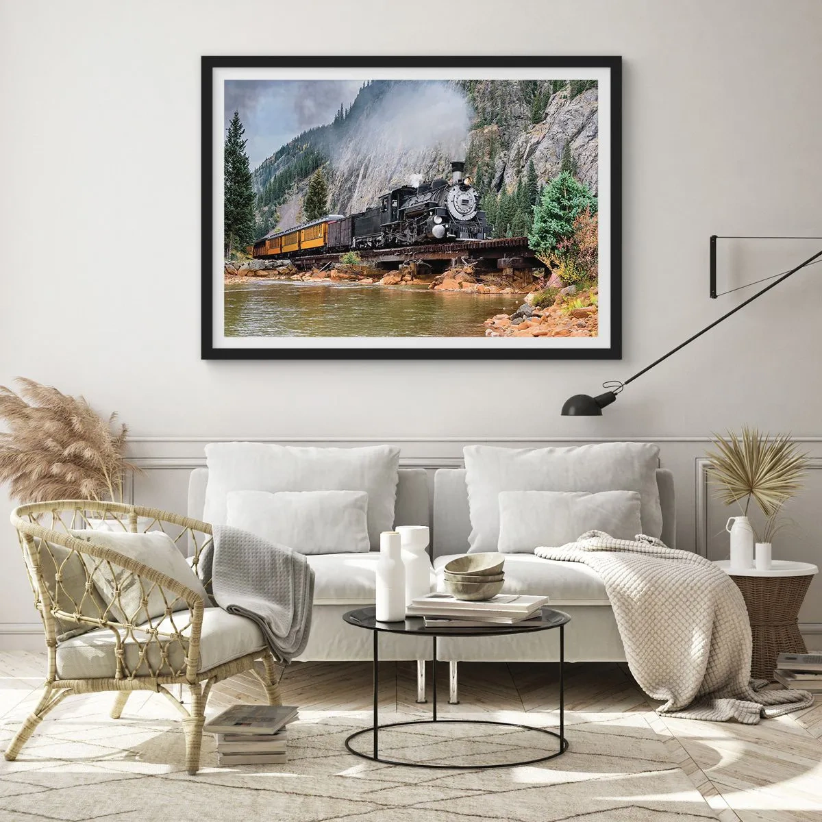 Affiche dans un cadre noir - Poster - Et lui jusqu'où? Jusqu'où? - 40x30 cm