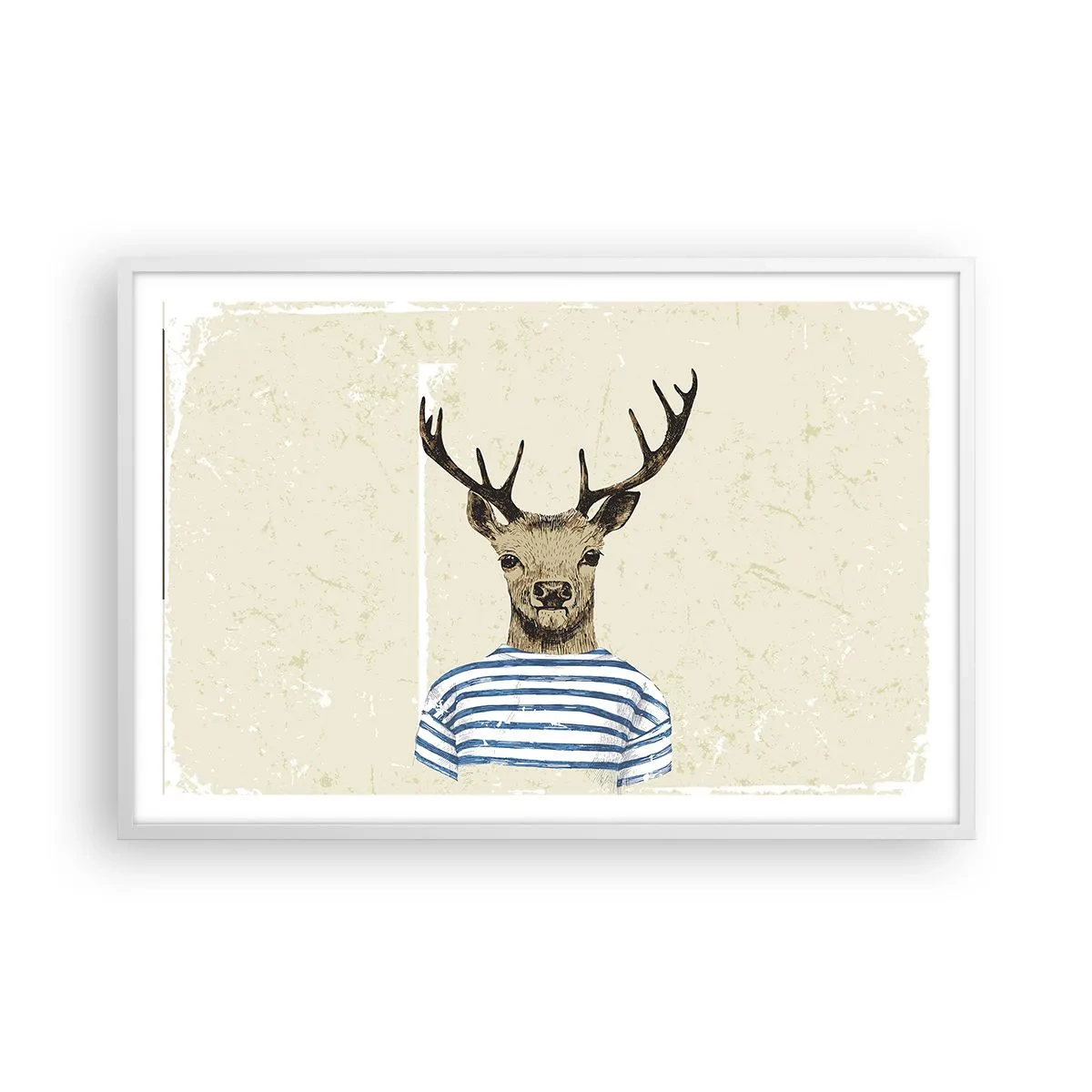 Affiche dans un cadre blanc - Poster - Parce que j'aime les chemises rayées - 91x61 cm