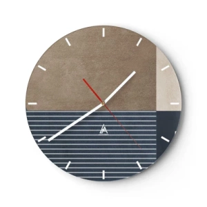 Horloge murale - Pendule murale - Un arrangement minimaliste de couleurs et de lignes dans une forme géométrique - 30x30cm - Composition simple et en rondeur - Décoration murale moderne pour le salon, la cuisine et la chambre ARTTOR