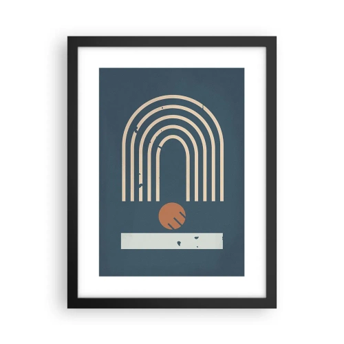 Affiche dans un cadre noir - Poster - Géométrie sur la grenade - 30x40 cm