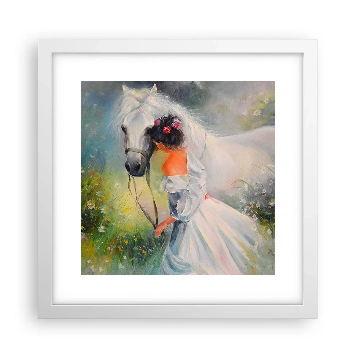 Affiche dans un cadre blanc - Poster - Comme dans un beau rêve - 30x30 cm