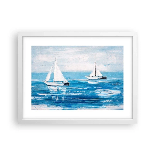 Affiche dans un cadre blanc - Poster - Avec un ami à mes côtés - 40x30 cm