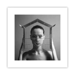 Affiche - Poster - Portrait un peu surréaliste - 30x30 cm