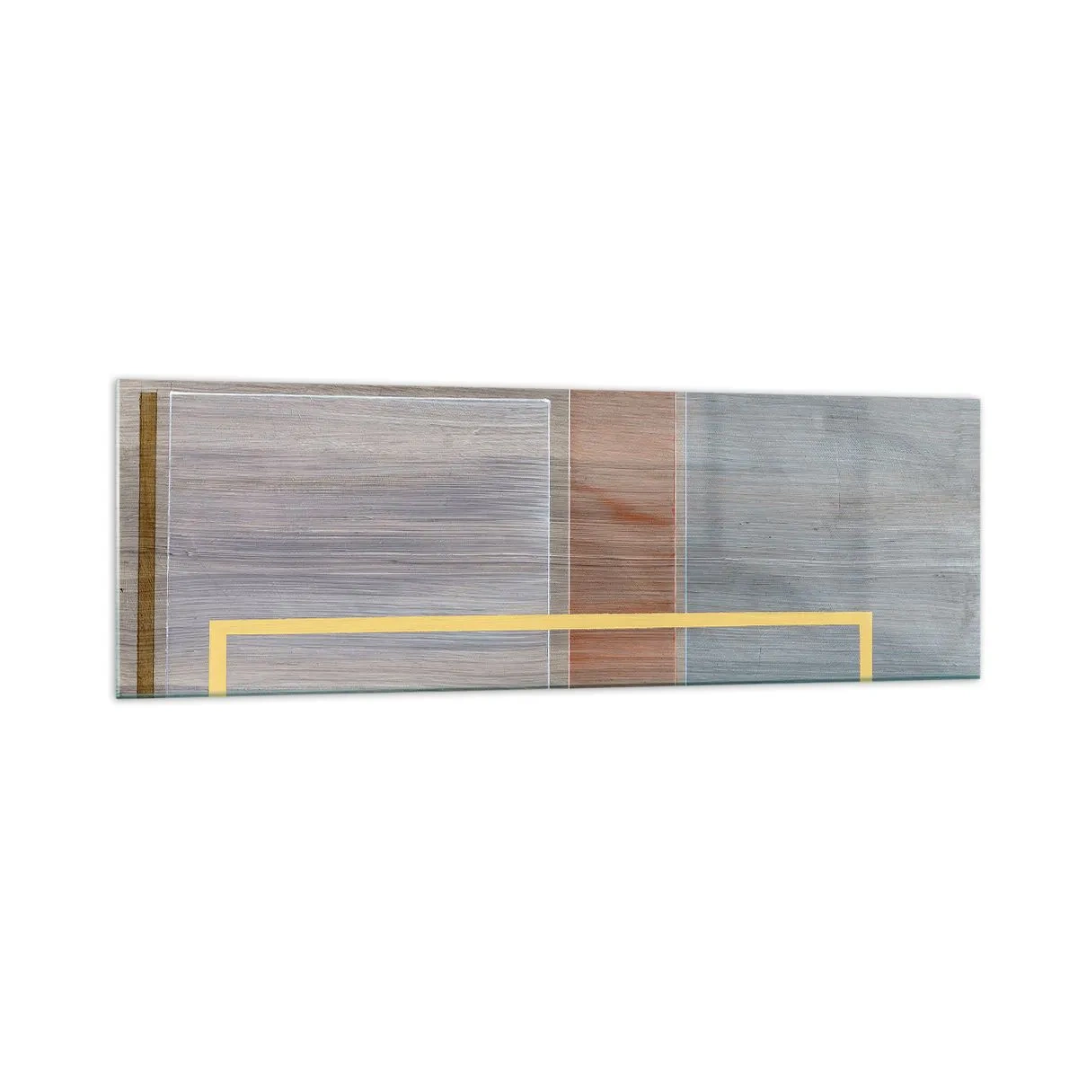 Impression sur verre - Image sur verre - Composition géométrique aux couleurs pastel avec des rectangles - 160x50cm - Simple et calme - Décoration murale moderne pour le salon et la chambre ARTTOR