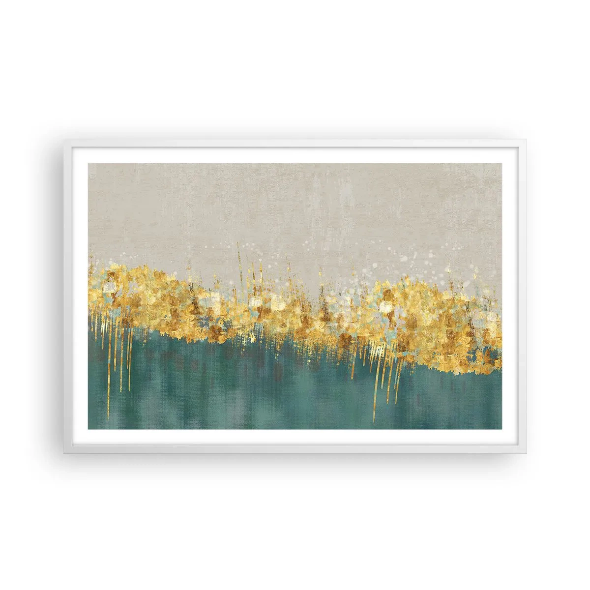 Affiche dans un cadre blanc - Poster - La frontière dorée - 91x61 cm
