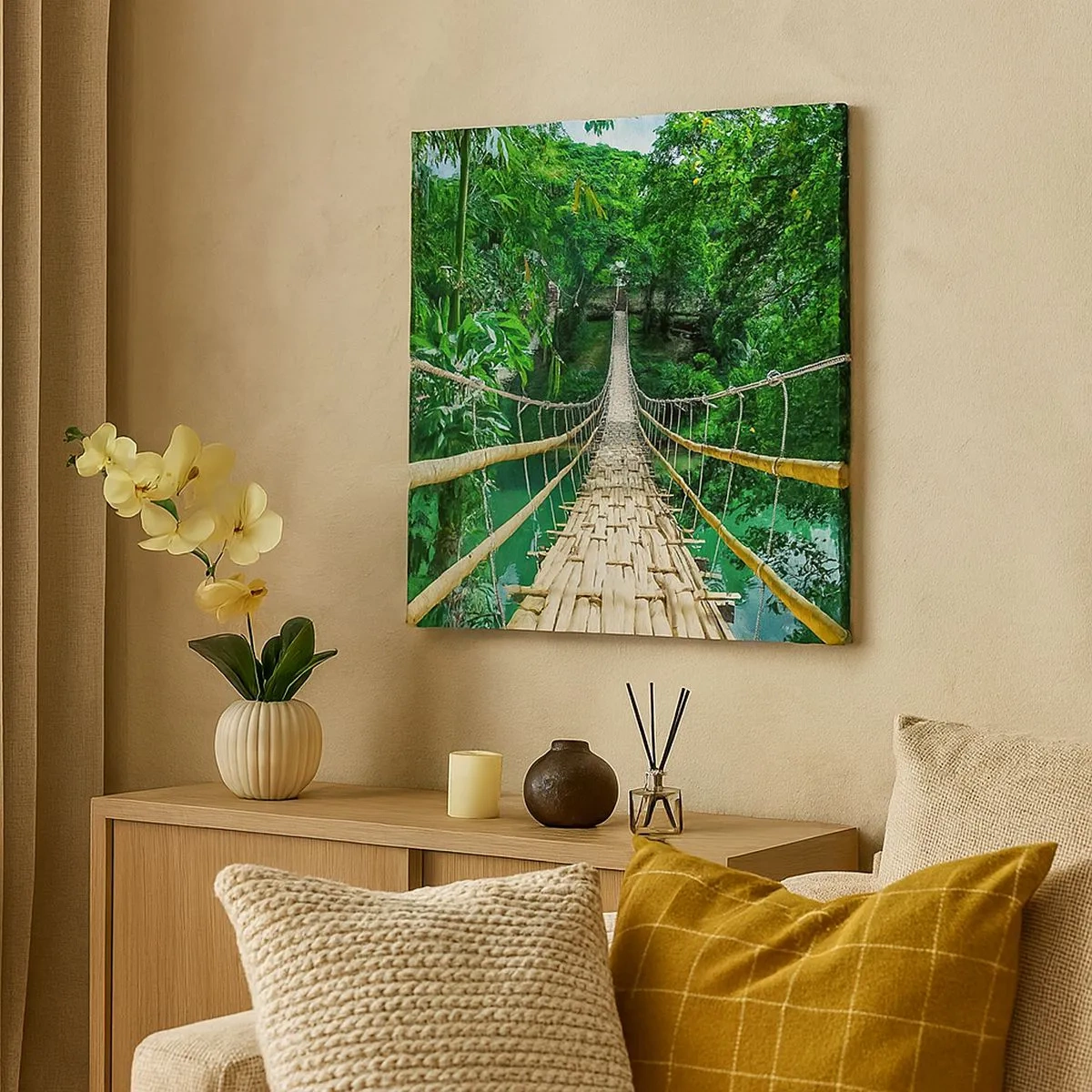 Impression sur toile - Image sur toile - Pont de singe en pleine nature - 30x30 cm
