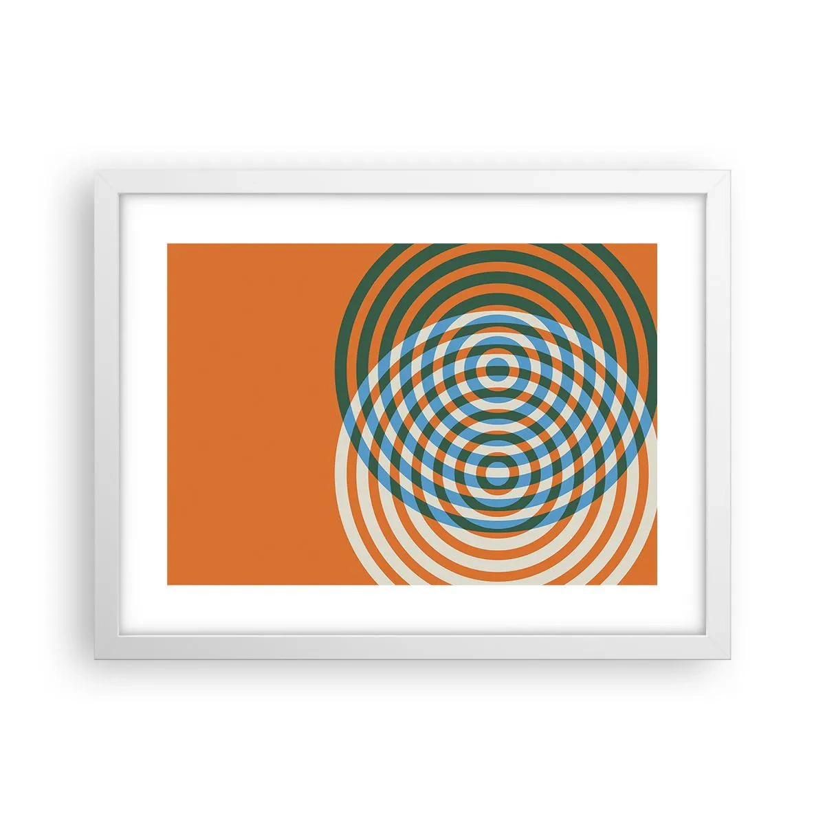 Affiche dans un cadre blanc - Poster - Variation circulaire abstraite - 40x30 cm