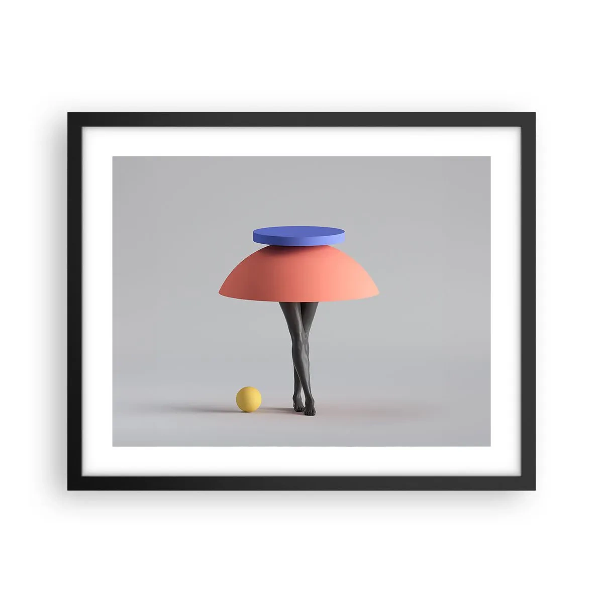 Affiche dans un cadre noir - Poster - Composition surréaliste - 50x40 cm