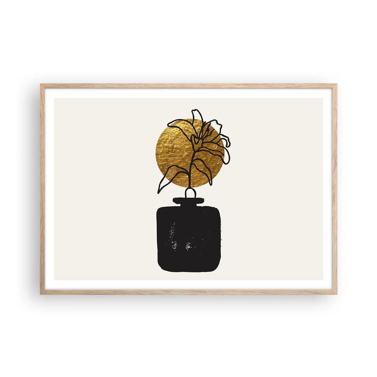 Affiche dans un chêne clair - Poster - La beauté vaut son pesant d'or - 100x70 cm