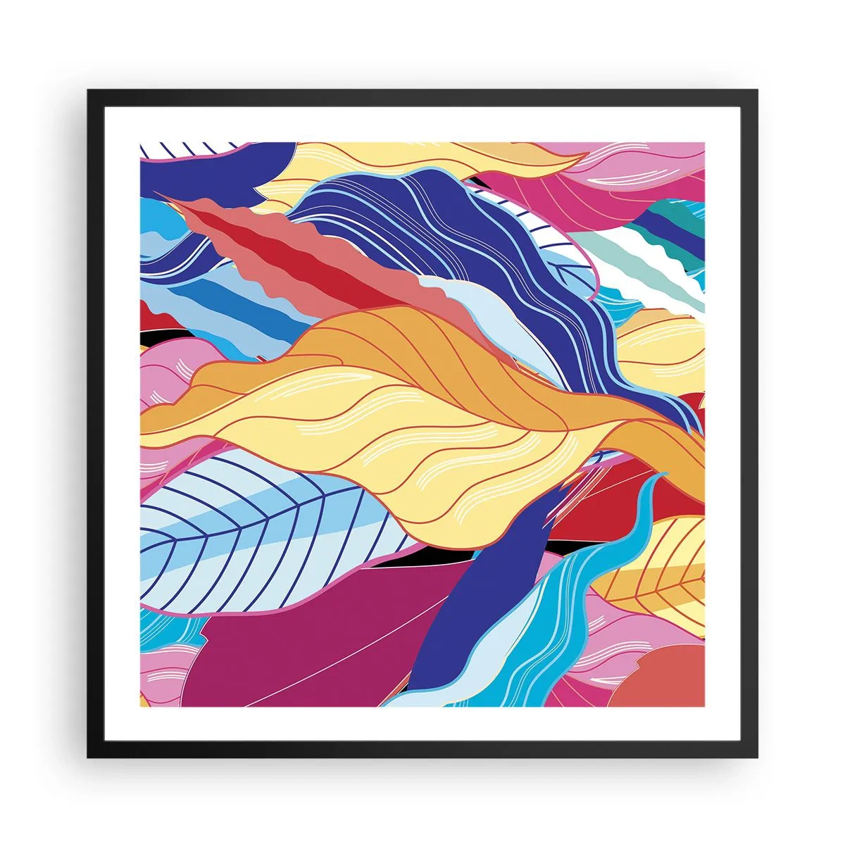 Affiche dans un cadre noir - Poster - Un désordre coloré - 60x60 cm