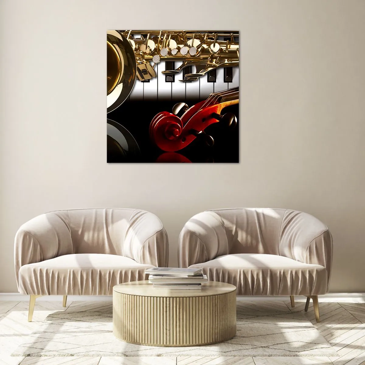 Impression sur verre - Image sur verre - Tôle, bois et ivoire - 50x50 cm