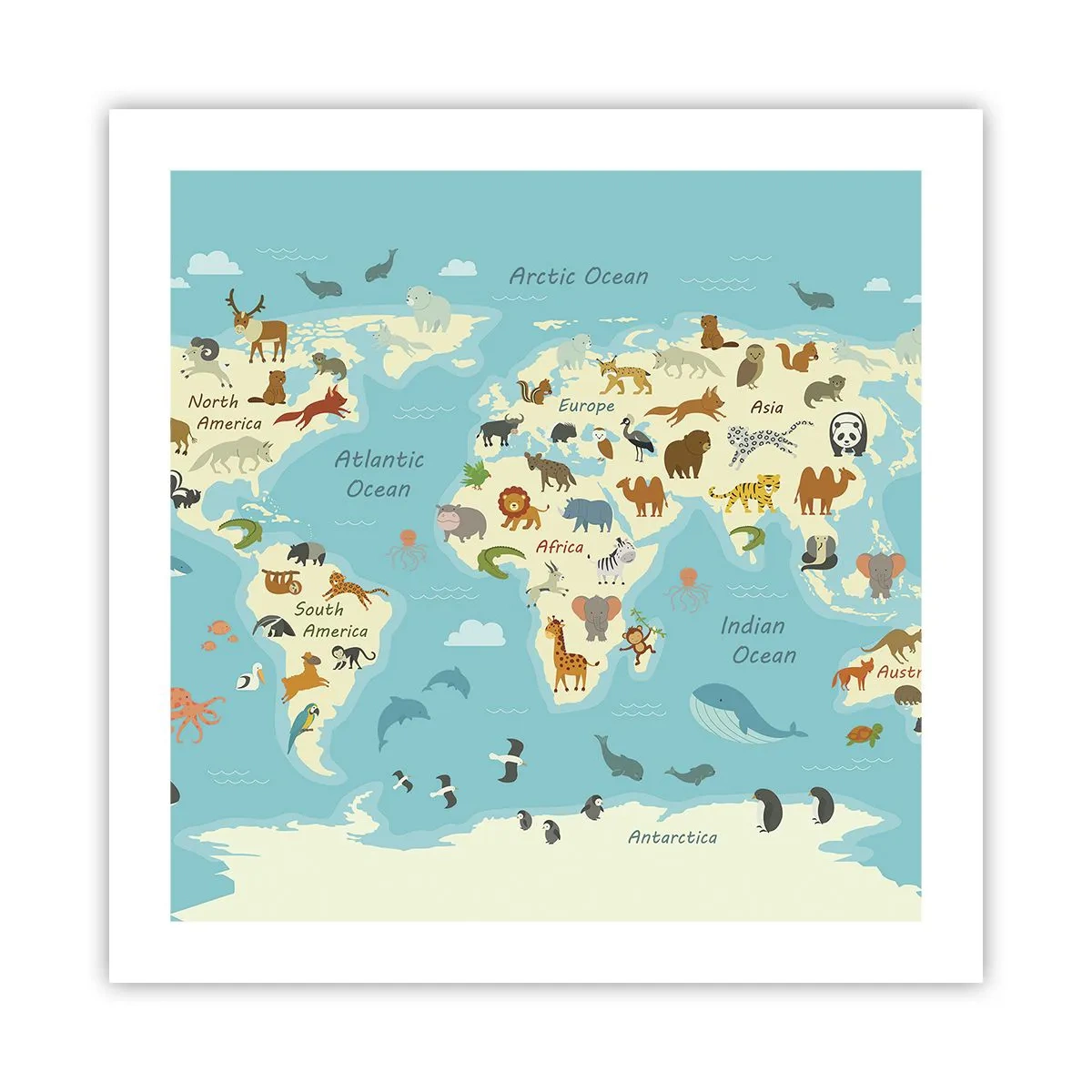 Affiche - Poster - De bons voisins - 50x50 cm