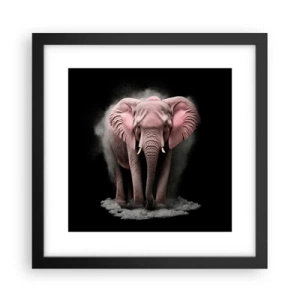 Affiche dans un cadre noir - Poster - Ne pensez pas à un éléphant rose ! - 30x30 cm