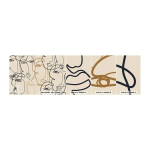 Échantillon De Papier Peint Standard Eco - Portrait multiplié - Abstraction, Affronter, Graphique - 100x30 cm