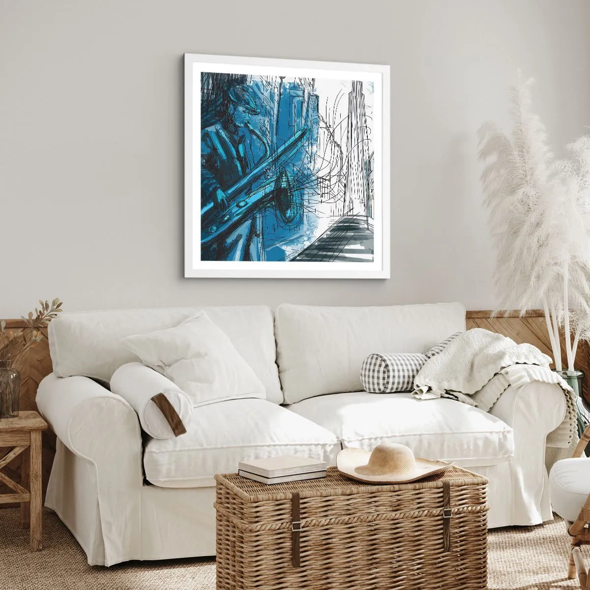 Affiche dans un cadre blanc - Poster - Rhapsodie urbaine - 40x40 cm