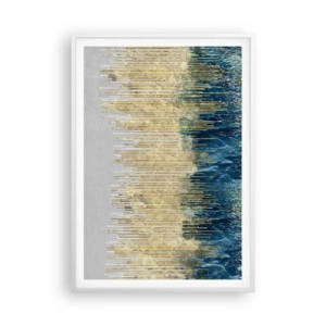 Affiche dans un cadre blanc - Poster - Bordure dorée - 70x100 cm